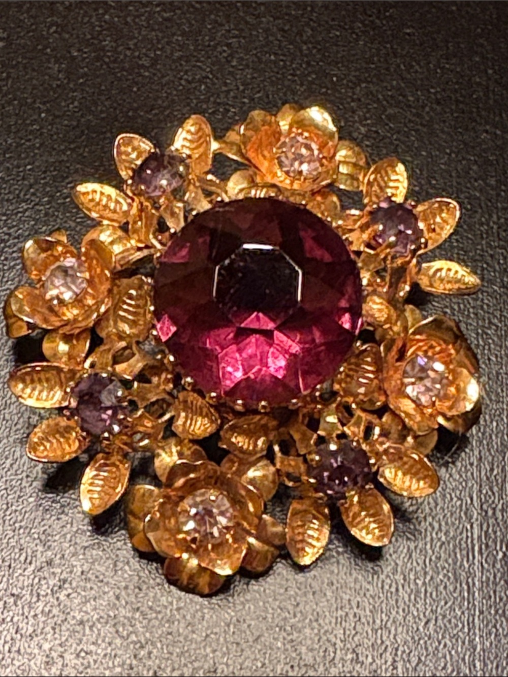 Made in Austria, vintage floral filigree brooch